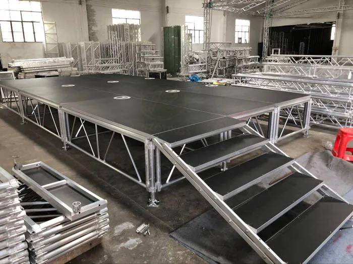 Aluminum dance stage deck platforms adjustable