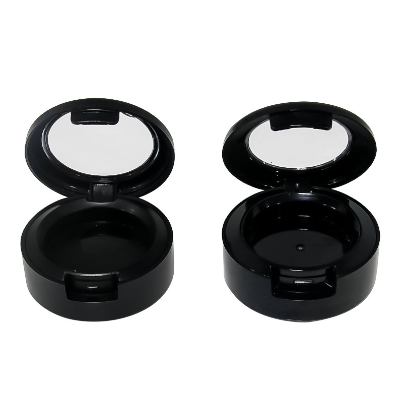 

Black Empty Cosmetic Container Single Pan 26 MM Hole Round Makeup Wholesale Custom Eyeshadow Palette Packaging Case