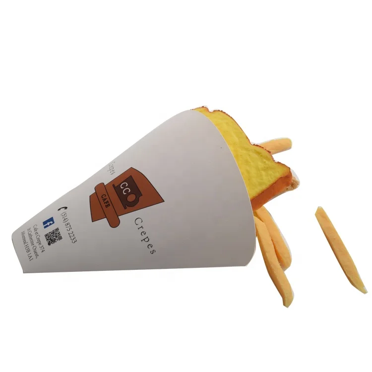 Cheap Price Custom Printed Perforated Line Crepe Kraft Paper Cone,Crepe Holder Cone Buy Crepe