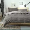 luxury queen size home textile cotton yarn dyed knit bedding set