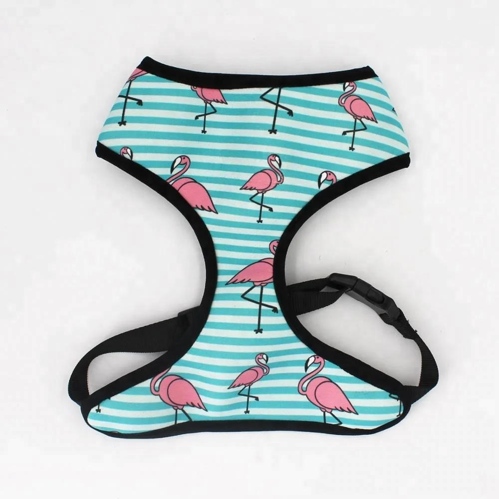 

New Summer Flamingo Pattern Dog Pet Harness For Dog Outdoor Wholesale