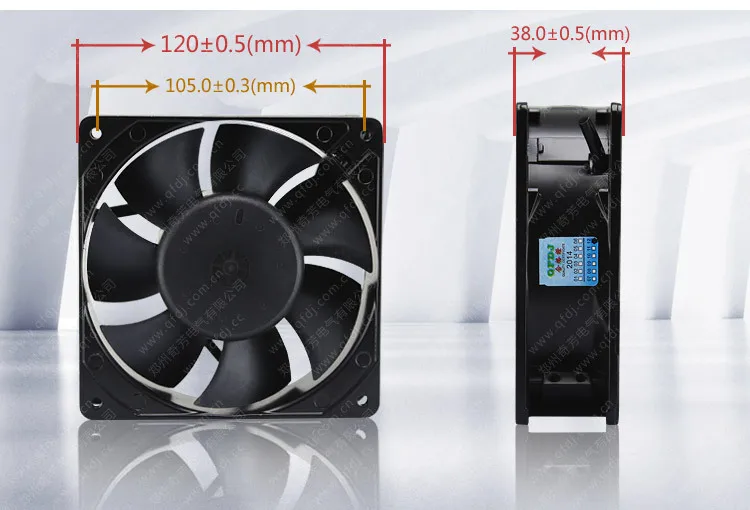 QFDJ High CFM  120x120x38 120mm ball bearing Silent DC 12 volt dc fan