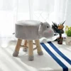Cute Pet Animal Shape Child Chair Wooden Stool Luxury Wooden Footstool Ottoman Children wooden Stool for baby living room