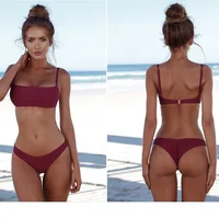 

2019 new Design 2 Piece Swimsuit Solid Color Sexy Women Bikini