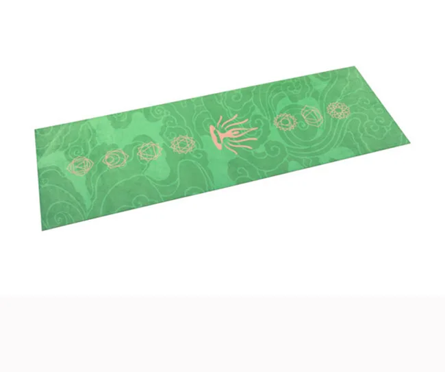 Luxury custom printed super soft suede microfiber non slide hot yoga mat