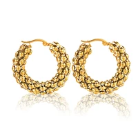 

BAOYAN ZA Gold Plated Stainless Steel Hoop Earrings Women