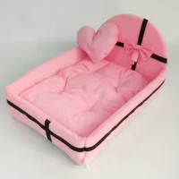 

Wholesale candy color princess style quality pure cotton soft comfortable warm pet nest dog luxury bed