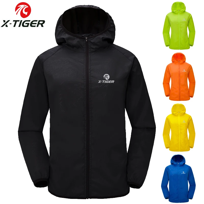 

X-TIGER Windproof Reflective Cycling Jersey MTB Bike Bicycle Windcoat Super Light Sunscreen Hiking Jacket Cycling Sports Clothes, Customized color