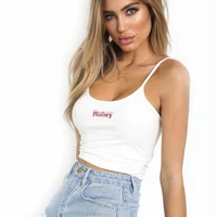 

Wholesale cheap hot selling new design cotton colorful embroidery logo fashion sexy crop women tank top