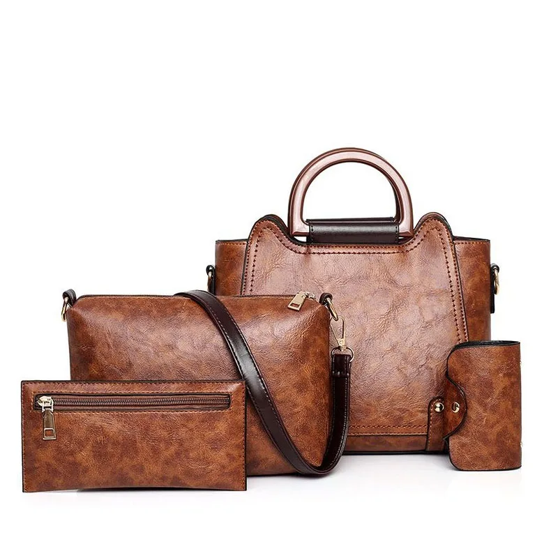 

4 pieces shoulder bag sets 2019 fashion elegant lady handbags