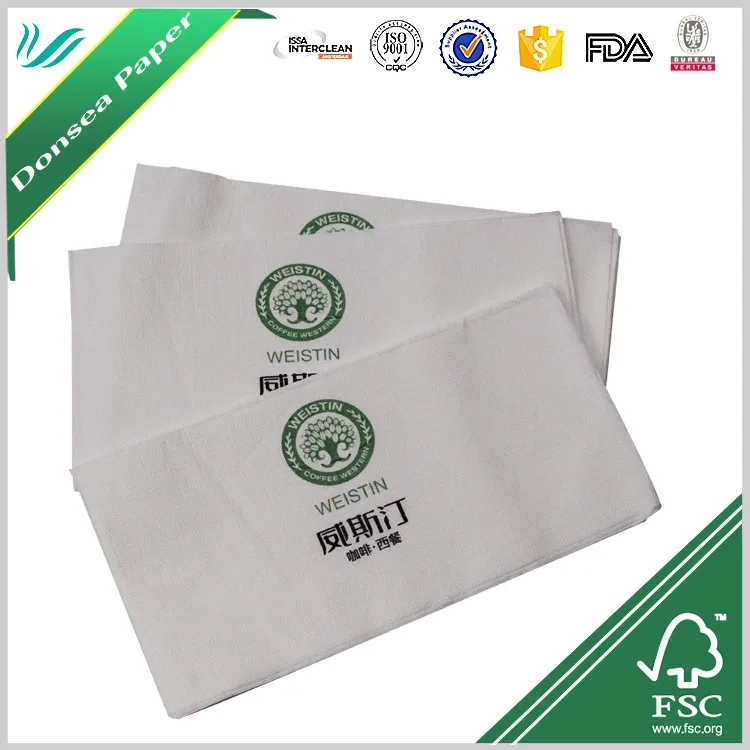 40x40cm Dinner Paper Napkins Serviettes With Logo Printed Virgin Wood ...