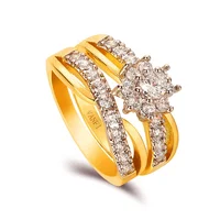 

Vanfi wholesale wedding simulation diamond zircon 18k gold plated engagement couple wedding ring for women