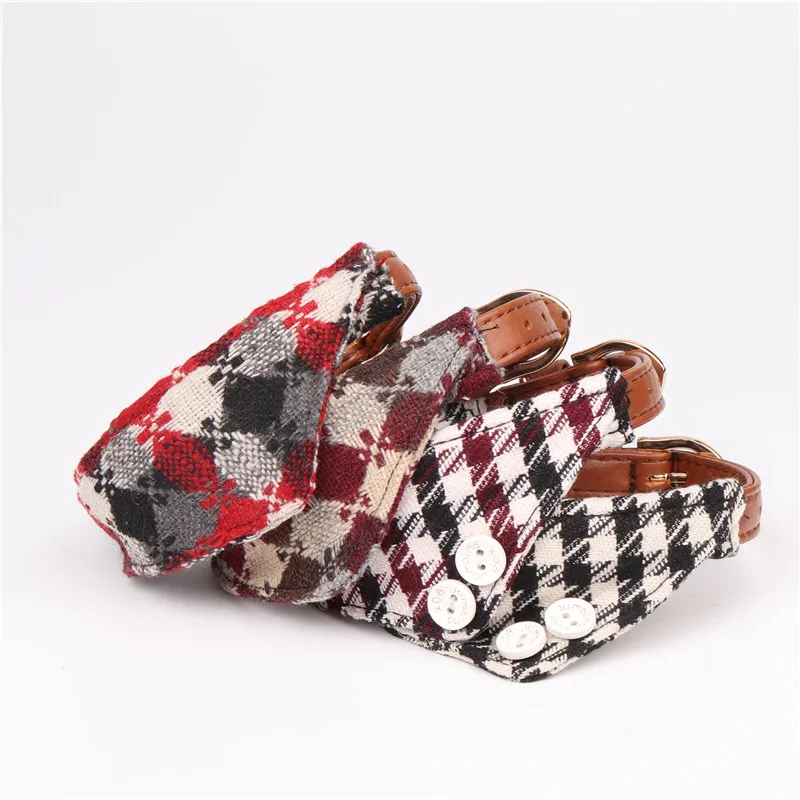

Beautiful personalized plaid roving cloth dog bandana collar, Colorful