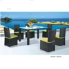 Yizhou outdoor garden furniture rattan wicker five-star hotel customized cube table and chair set removed yellow cushions