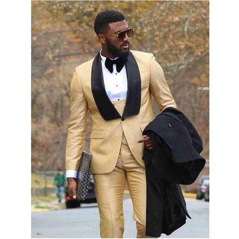 

HD129 Men Wedding Suit Groom Tuxedos Slim Fit Fashion Groomsmen Mens Wedding Business Prom Suits (Jacket+Pants+Vest), Per the request