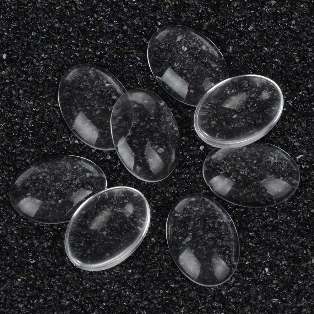 

Chanfar Wholesale Oval Clear Glass Cabochons Dome 18*25mm for Cabochon settings, Transparent