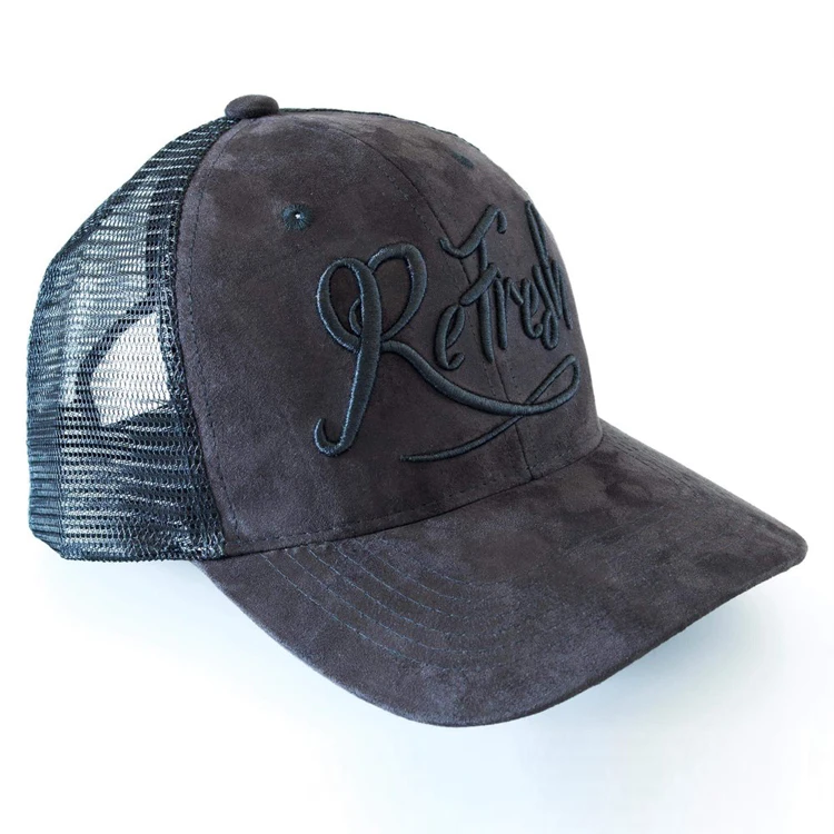 Suede Mesh Cap,Custom Suede Trucker Hat 