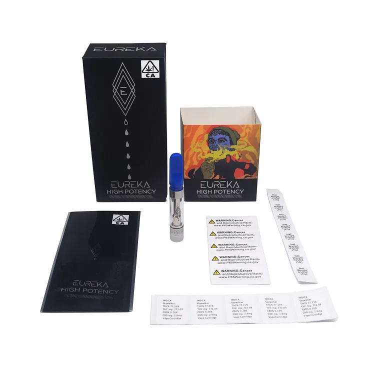 

Newly released CBD Cartridges new packaging, new feeling vape Eureka Cartridge, Blue