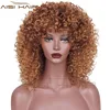 New Style Afro Curly Wigs For Black Women Synthetic Brown Color Hair Wig Heat Resistant Fiber Hair