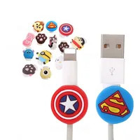 

Best Qualtity Creative Plastic flexible cute cartoon cable protector for Apple