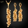 U7 necklace pendants with chain constume Grape jewelry women gold plated african beads jewelry set