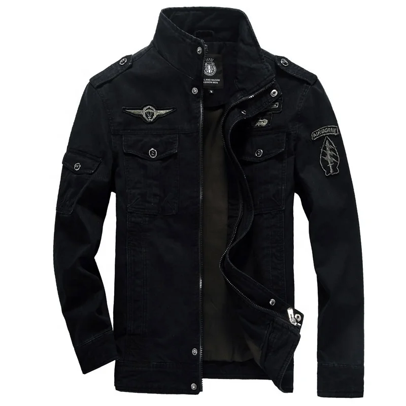 

2019 Autumn Casual Design High Quality Outwear custom Plus Size winter 100% Cotton Coach Jacket for men, Black /army green / khaki