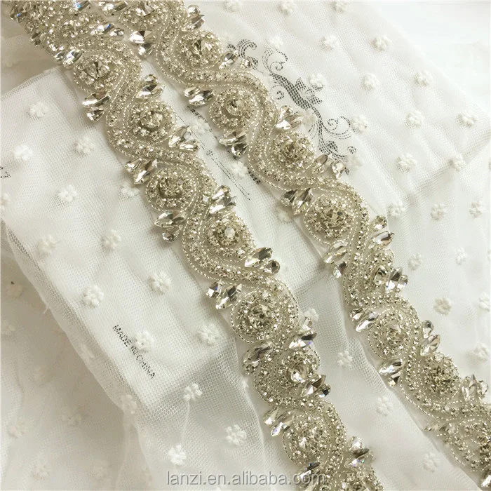 Robe Bordure Garniture Perles Bridal Trim Applique perles mariage ruban 1 m