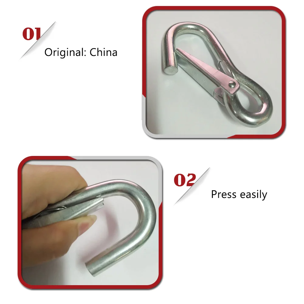 Heavy Duty Zinc Plated Spring Carabiner Rigging Hardware Cargo Hook for Marine