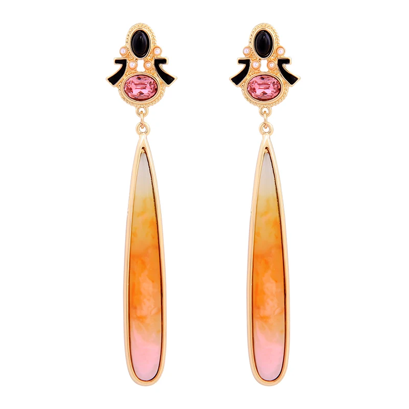 

ed00574c-1 Latest Designs Large Stone Earrings Gold Earrings Jewelry For Women, White