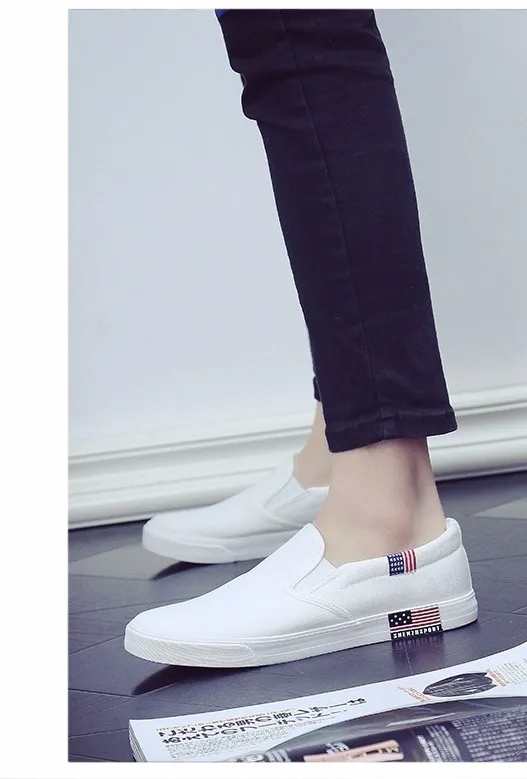 slip on canvas shoes white