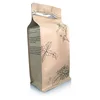 flat bottom kraft paper coffee bean package with valve 1/4 pound drip grind coffee resealable zipper pouch