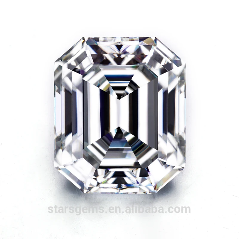 

Wholesale Top Quality Lab Grown Diamond Moissanite DEF VVS1 Emerald Cut Moissanite Per Carat Price, White
