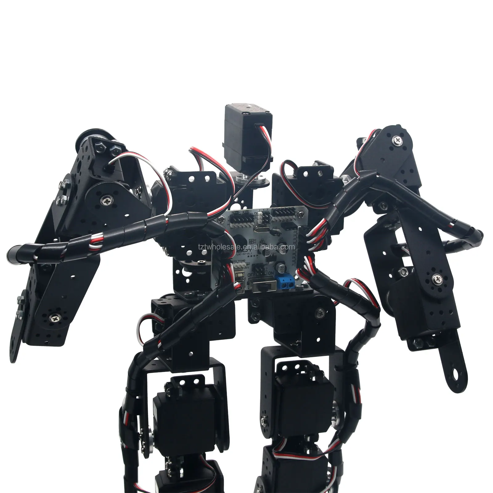 Черный 17DOF Biped робот-гуманоид набор роботов сервопривод кронштейн шарикоподшипник