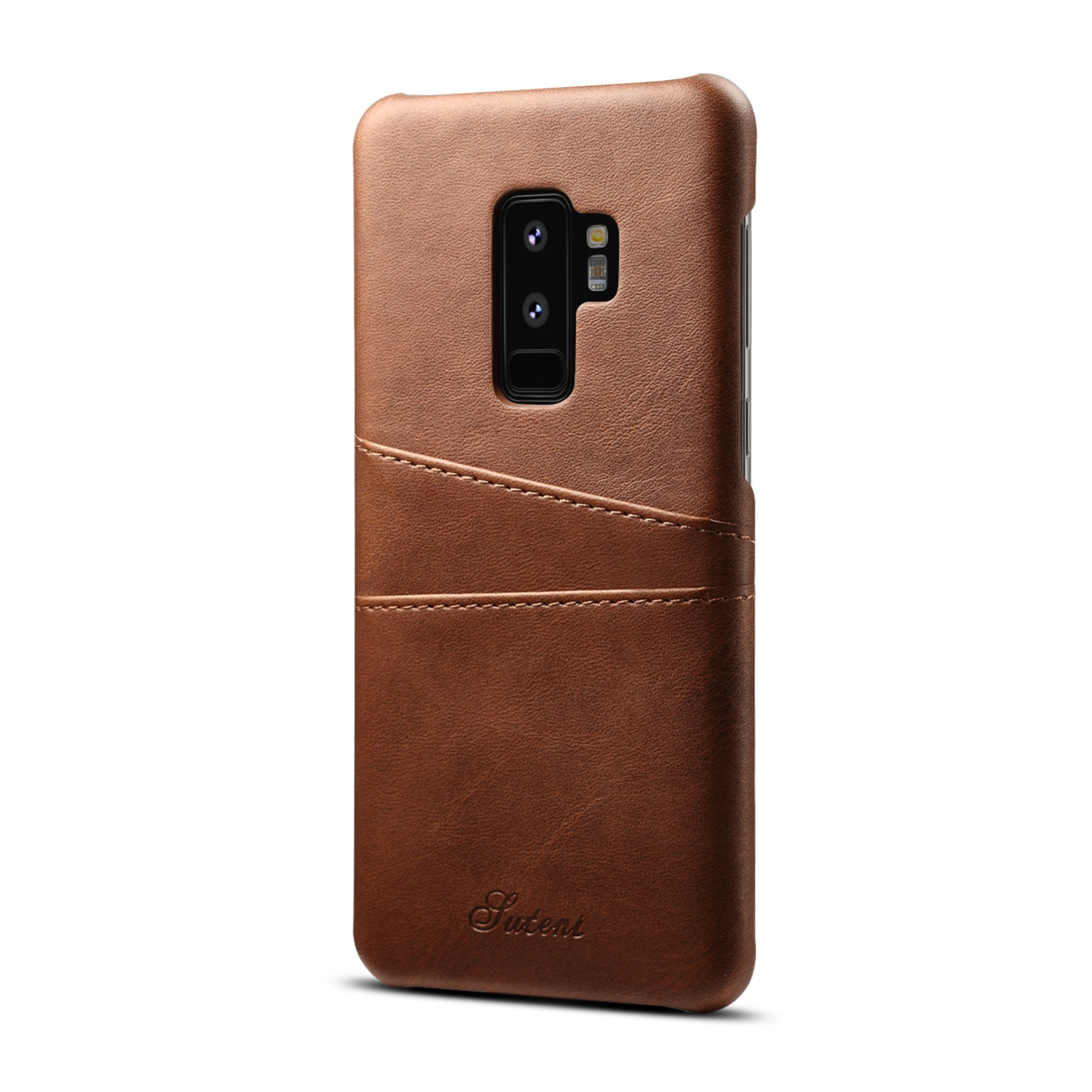

Creative PU Leather Mobile Phone Wallet Case With Card Holder for Samsung Galaxy S9 plus Hard Back Cover Cell Phone Case 6 Color