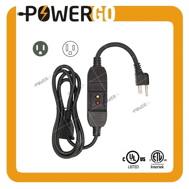 Proseries Inline Gfci Safety 30" Extension Cord Cable Nema 515p Plug To Inline Gfci 15 Amp