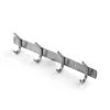 Modern Design Steel Satin Coat Hook Strip With 4 Hooks