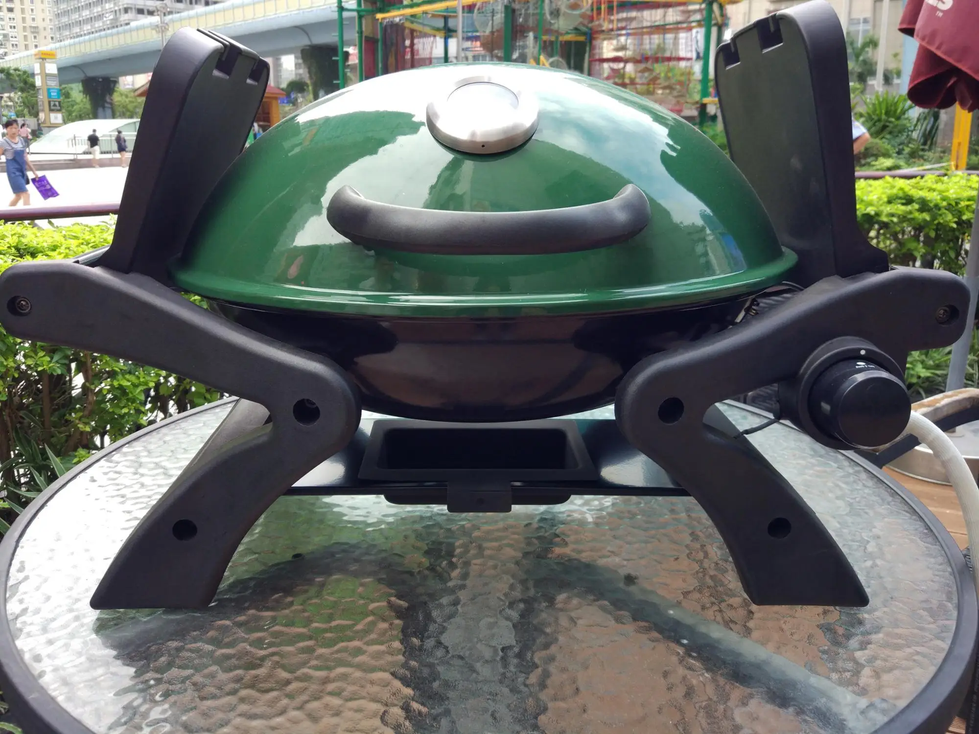 Portable Gas Bbq Grill With Green Enamel Lid Buy Portable Bbq Grill