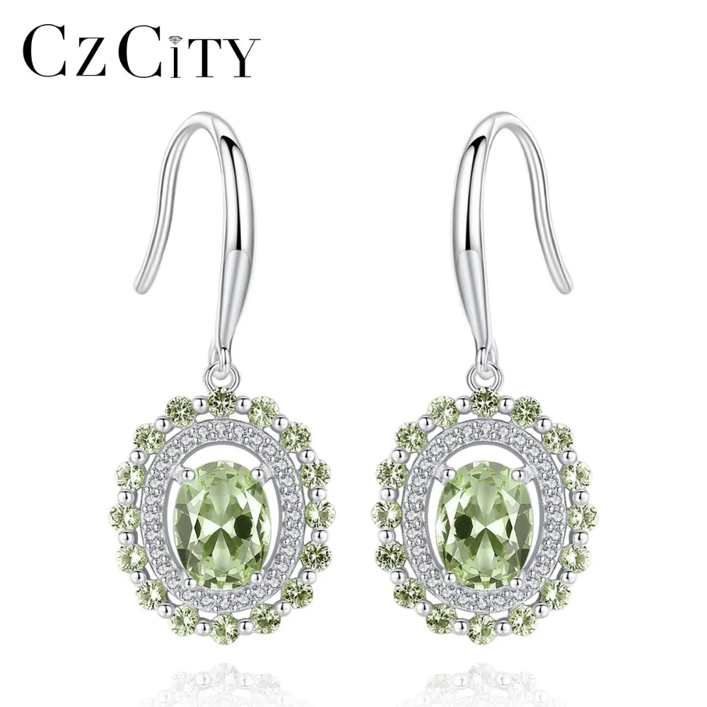 

CZCITY Topaz Stone Wholesale Fashion Design 925 Sterling Silver Wire Earring
