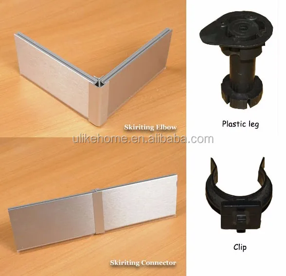 Kitchen Cabinet Aluminum Foil Plastic Plinth 80mm, 100mm, 120mm, 150mm