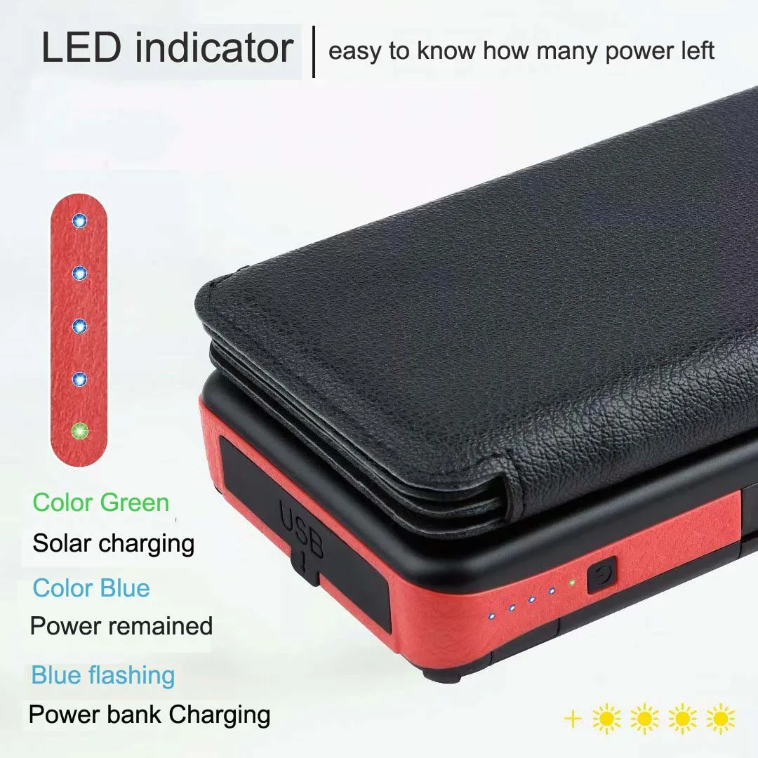 Solar power bank 20000mah Type-C high capacity solar panel power bank IP66 fast charging portable power bank solar - ANKUX.COM