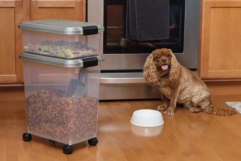 3-piece airtight plastic pet food storage container combo