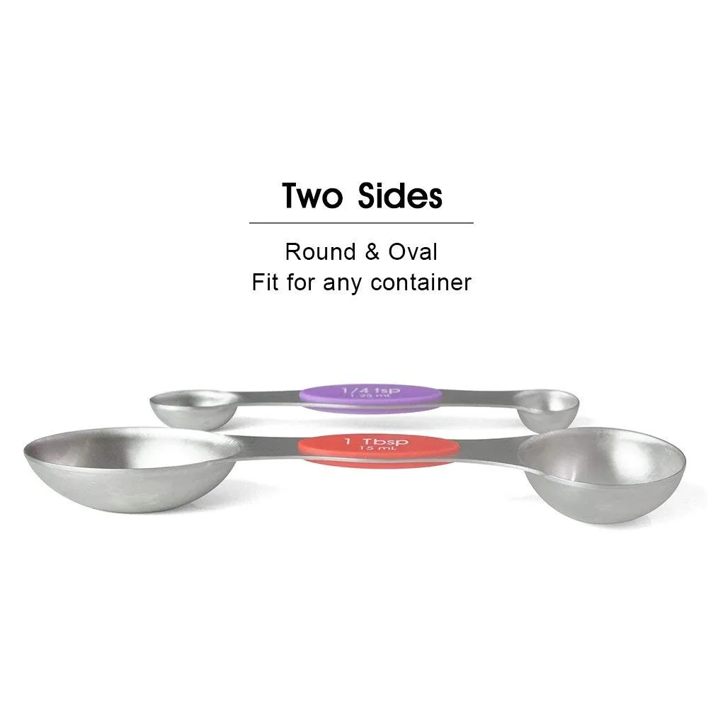Stainless Steel 304 Doubleside Spoon With Measuring Spoon Set
