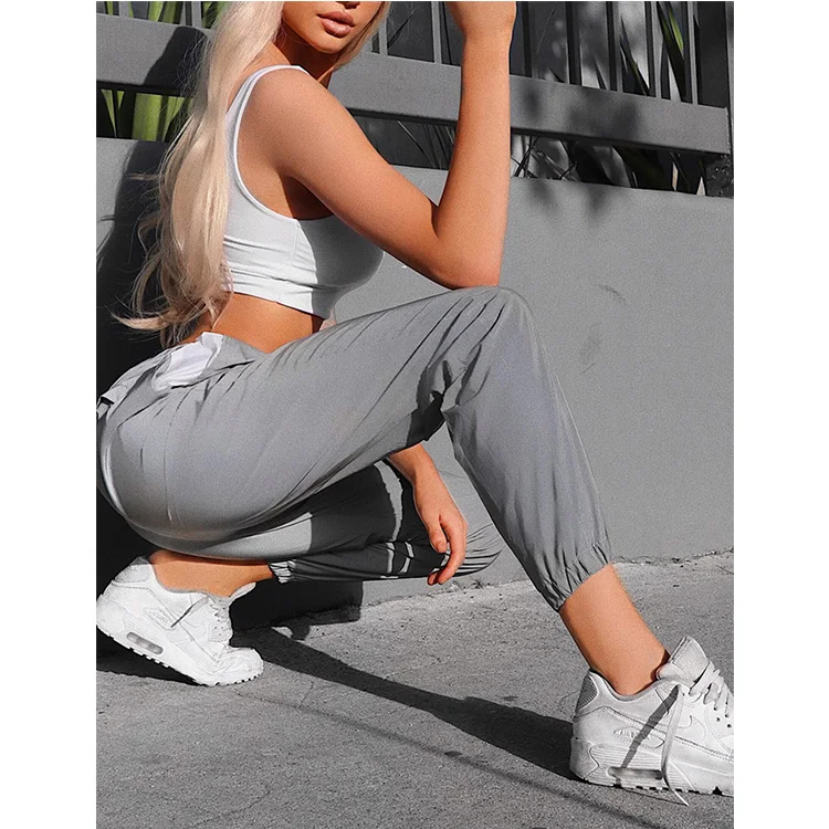 

Stretchable Grey High Waisted Pencil women casual design ladies lady pants