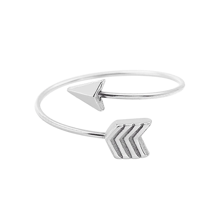

ELBLUVF Stainless Steel Jewelry 14k Love Knuckle Chevron Arrow Finger Ring For Gifts, Silver
