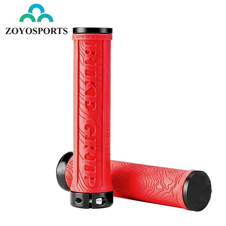 

ZOYOSPORTS Cycling MTB Bike Aluminum alloy Rubber Lockable Anti-slip Decoration Handlebar Plug Bar Tape Bicycle Grips, Blue,green,red,orange,blackor as your request