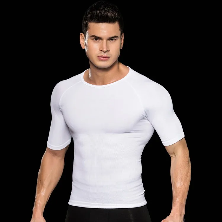 Men's Slimming Body Shaper Compression Shirt,Best Men Sports Gym Shirt ...