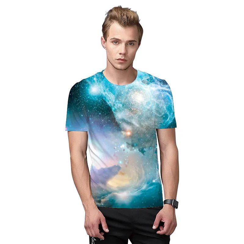 P62 Wholesale 2018 Light Blue Galaxy Polyester Sublimation T Shirt ...