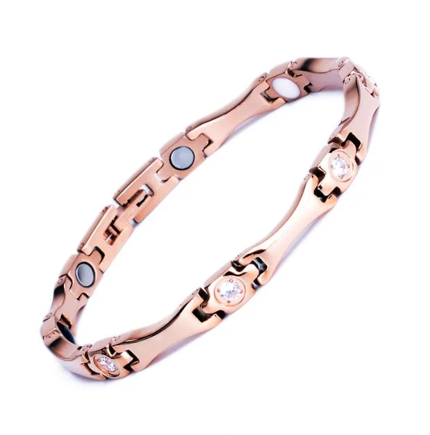 

High quality stainless steel magnetic jewelry bio magnetic energy germanium bracelet, Gold /rose gold / silver /black plating , customized is available