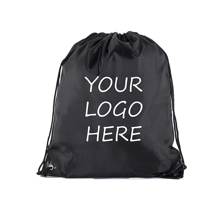 

waterproof packaging luxury sublimation sport 210D nylon custom logo Polyester eco friendly drawstring draw string packaging bag