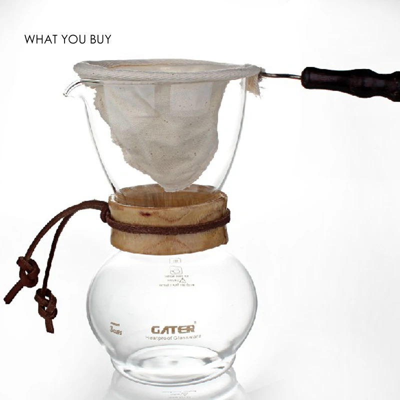 

GATER Woodneck Coffee Chemex Brewer 480CC Espresso Coffee Maker 480ml Coffee Percolator, N/a